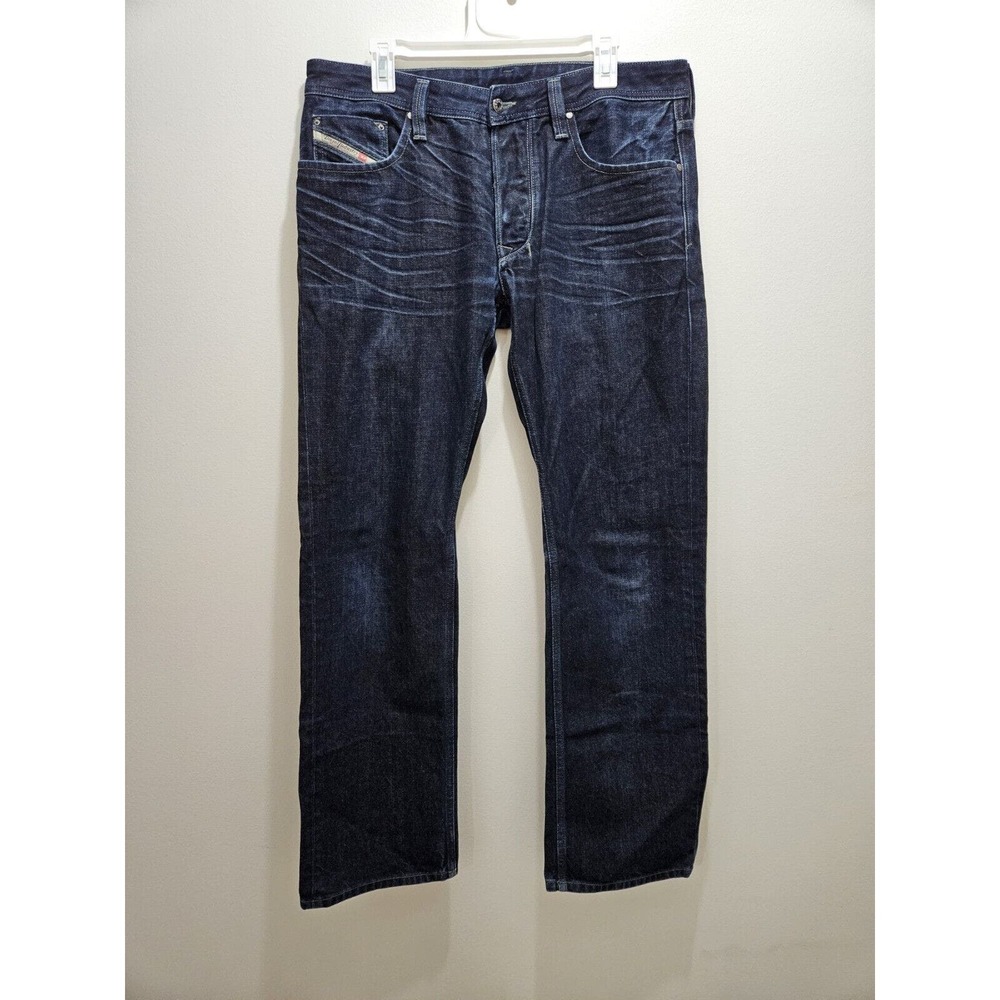 Diesel Jeans Mens 33x32 Blue Larkee Industry Button Fly Regular Straight